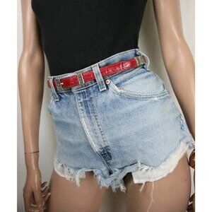 vintage reversible belt women's   black and red   silver tone Size L/34